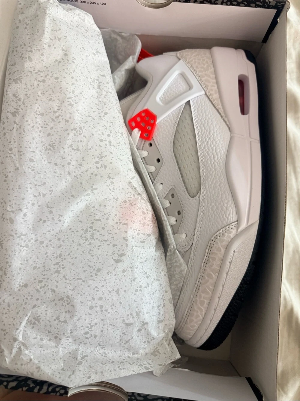 Jordan White Sneakers with Red Accents